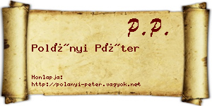 Polányi Péter névjegykártya